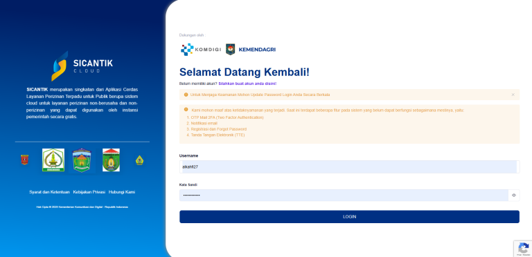 Sicantik sudah bisa diakses